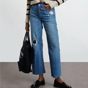 Boyish The Mikey Wide Leg Jeans in Short Circuit Blue Size 27